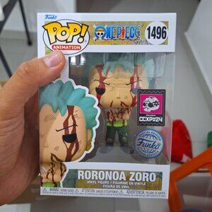 Funko Pop! Roronoa Zoro Nothing Happened #1496  CCXP MX Exclusive STICKER CON